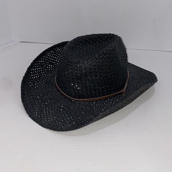 Simplicity Black and Brown Cowboy Hat Classic Western Style - Picture 7 of 8